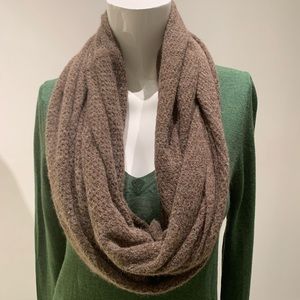 Club Monaco Merino Wool Brown Infinity Scarf